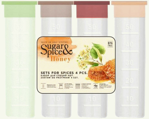 Набор банок для специй 4шт Sugar&Spice Honey (289 502)