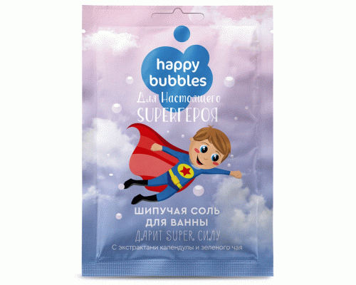 Соль для ванн Happy Bubbles 100г для настоящего Super героя (290 026)