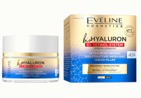 Крем-филлер для лица Eveline bio Hyaluron ночной, дневной 40мл 40+ ультраувлажняющий (284 887)