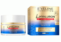 Крем-филлер для лица Eveline bio Hyaluron ночной, дневной 50мл 50+ омолаживающий (284 886)