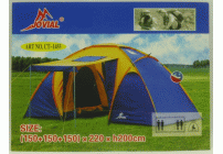 Палатка туристическая  4-х местная (150+150+150)*220*h200см Jovial (229 340)