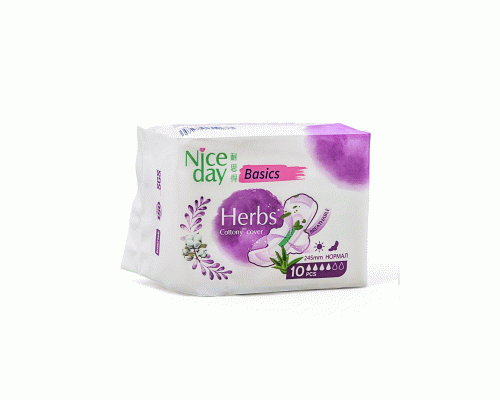 Прокладки Nice Day Basic Herbs 10шт 245мм дневные Алоэ Вера /NDE8-2/29261/ (290 761)