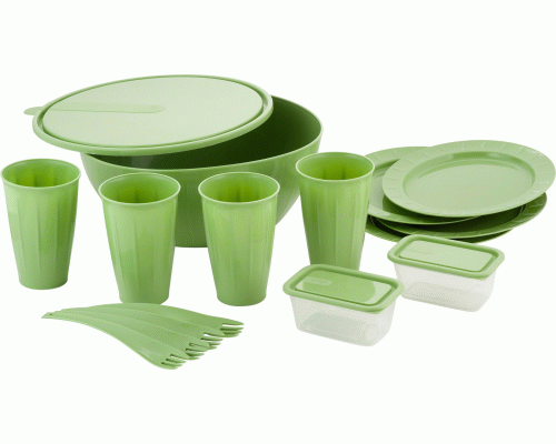Набор посуды для пикника на 4 персоны, 15 предметов Sugar&Spice Vanilla фисташка (290 010)