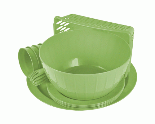 Набор посуды для пикника на 5 персон, 18 предметов Sugar&Spice Vanilla фисташка (290 012)