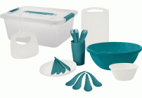 Набор посуды для пикника на 4 персоны 28 предметов Plast Team зеленый бархат (289 957)