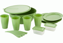 Набор посуды для пикника на 4 персоны 15 предметов Sugar&Spice Vanilla фисташка (290 010)