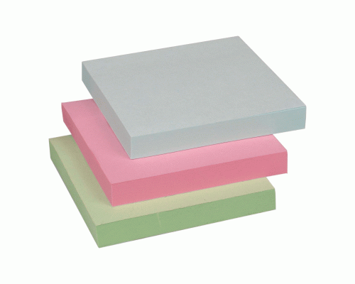 Блок для записей 100л 7,6*7,6см розовый, голубой, зеленый (291 443)
