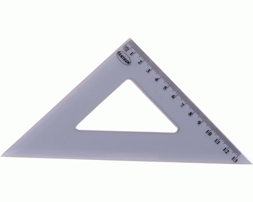 Треугольник 13см,  45° 45° 90° пластиковый прозрачный (291 474)