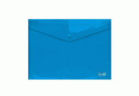Папка-конверт с кнопкой А4 0,16мм синяя (291 465)