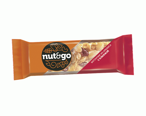 Батончик Nut & Go арахис и клюква в карамели 42г (291 707)