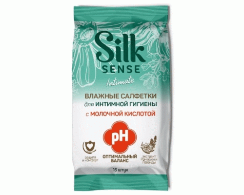 Салфетки влажные для интимной гигиены OLA! Silk Sense 15шт Ромашка и Лаванда (292 623)