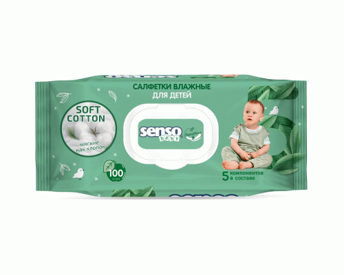 Салфетки влажные детские Senso Baby Sensitve 100шт (293 005)