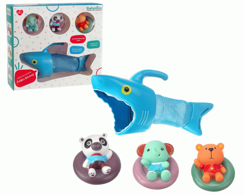 Набор игрушек для купания  4шт Акула и животные Elefantino в коробке (292 561)