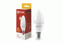 Лампа светодиодная In Home свеча  8Вт 230В E14 3000K 760Лм (285 168)