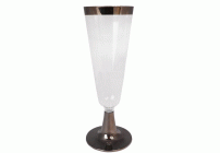 Фужер одноразовый 150мл для шампанского 6шт Compliment прозрачный с серебряной полоской (293 210)