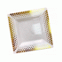 Тарелка пластиковая 165*165мм 6шт Compliment квадратная белая PS золотой декор (293 202)