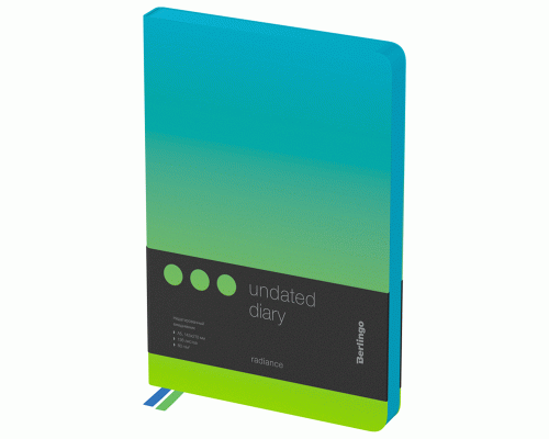 Ежедневник недатированный А5 136л Berlingo Radiance кожзам, цветной срез зеленый/голубой (291 959)
