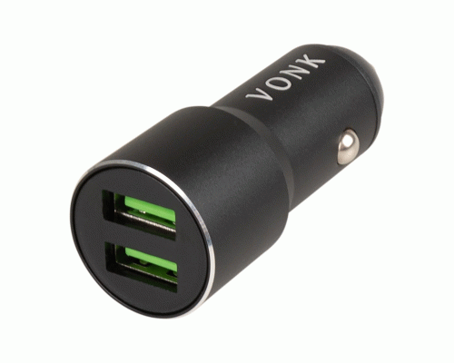 Зарядное устройство VONK (3A USB*2) адаптер черный в коробочке (293 598)