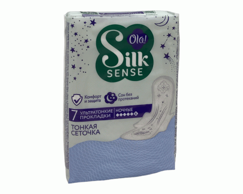 Прокладки OLA! Silk Sense Night  7шт ультратонкие Шелковая сеточка (292 632)