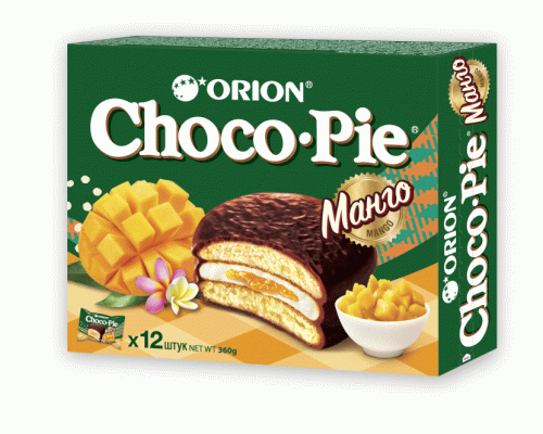 Печенье Оrion Choco Pie 12шт 30г манго (287 737)
