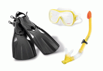 Набор для плавания (маска+трубка+ласты р. 37-40) Intex /55658/ (291 746)