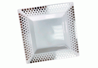 Тарелка пластиковая 205*205мм 6шт Compliment квадратная белая PS серебряный декор (293 205)