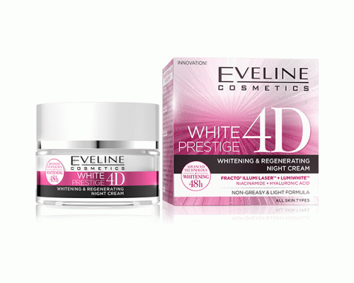 Крем для лица Eveline White Prestige 4D  50мл ночной регенерирующий, выравнивающий тон  (294 431)