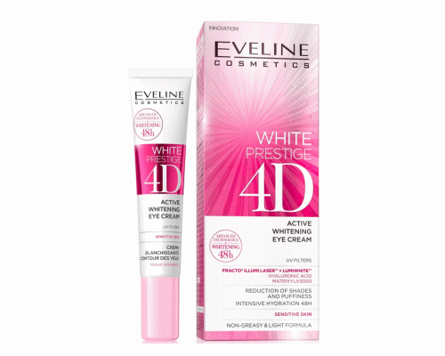 Крем для кожи вокруг глаз Eveline White Prestige 4D выравнивающий тон, для чувствительной кожи 20мл (294 427)
