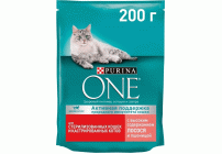Purina One 200г для стерилизованных кошек с лососем и пшеницей (295 962)