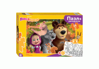 Пазлы Maxi 24 элемента StepPuzzle Маша и Медведь+раскраска (296 231)
