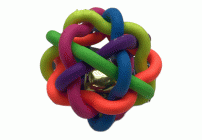 Игрушка для собак Радужный мячик с колокольчиком d-8,5см /B033/ (295 499)