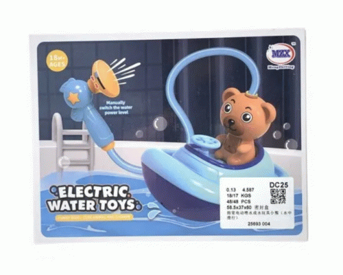 Игрушка для ванной Мишка на бат. ручной переключатель уровня мощности воды (298 327)