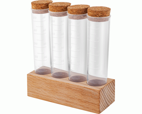 Набор банок для специй 4шт Sugar&Spice Rosemary на деревянной подставке (298 254)