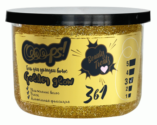Гель для волос Ooops! Golden glow 125мл золотые блестки (298 265)