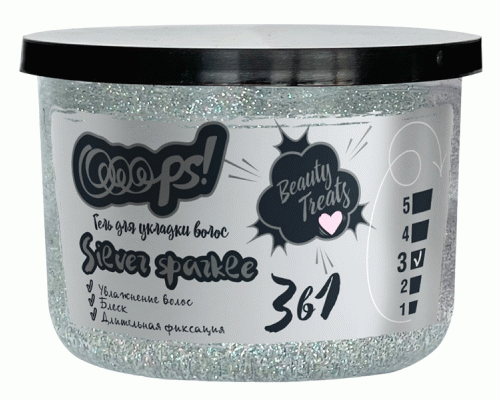 Гель для волос Ooops! Silver sparkle 125мл серебристые блестки (298 266)