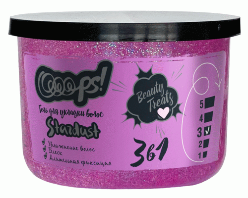 Гель для волос Ooops! Stardust 125мл розовые блестки (298 267)