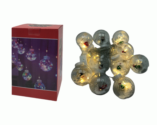 Гирлянда-бахрома 100 ламп 3м 10 нитей Рождественский Шар шампань (293 703)