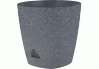 Кашпо с прикорневым поливом 0,65л D=11см Amsterdam тёмный камень (298 766)