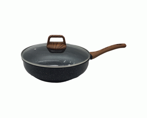 Сковорода d-28см с крышкой, антипригарное покрытие гранит (296 498)