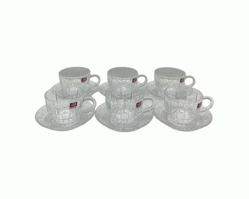 Набор чайный 12пр. (6 чашек; 6 блюдец) стекло /CF050/LN/ (297 805)