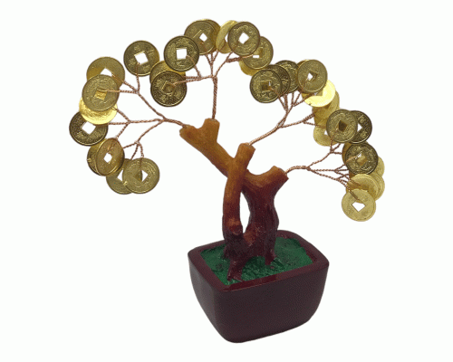 Статуэтка Денежное дерево  7*6*15см монеты (297 898)