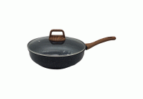 Сковорода d-28см с крышкой, антипригарное покрытие гранит (296 498)