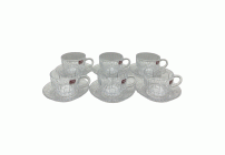 Набор чайный 12пр. (6 чашек; 6 блюдец) стекло /CF050/LN/ (297 805)