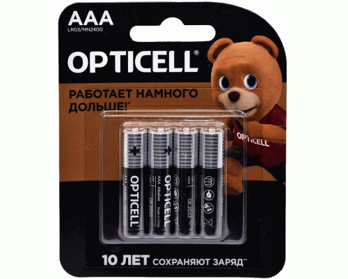 Батарейки алкалиновые ААА LR03 Opticell Basic /4/48/192/ (300 018)