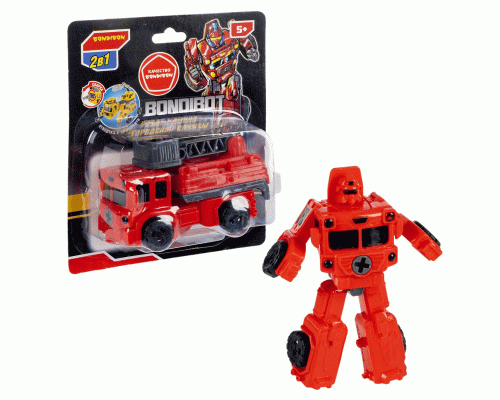 Робот-трансформер Машина Городская служба Пожарная машина красный Bondibon (300 184)