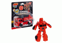 Робот-трансформер Машина Городская служба Пожарная машина красный Bondibon (300 184)