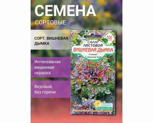 Салат листовой Вишневая Дымка 0,5г Р (Сибирские Сортовые Семена) (300 580)