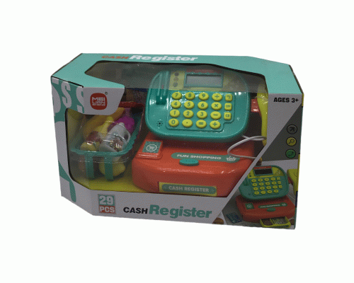 Набор игровой Супермаркет на бат. корзинка с продуктами, сканер, калькулятор, касса с деньгами (301 360)