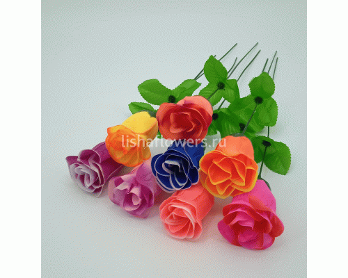 Бутон Роза h-42см цветная (301 092)