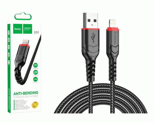 Кабель USB Lightning Hoco 2,4A 2м /X59/ (301 167)